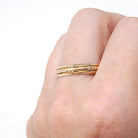 Eternity Flower Band - Retro 14k Yellow Gold Floral Stacking Wedding Ring - Circa 1950s Size 12 Unisex 4.2 MM Milgrain Bridal Fine Jewelry