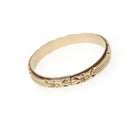 Eternity Flower Band - Art Deco 14k Yellow Gold Floral Stacking Wedding Ring - Circa 1930s Size 8 Unisex 2.8 MM Milgrain Bridal Fine Jewelry