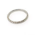 Edwardian Wedding Band - Antique 18k White Gold Orange Blossom 2.4MM Eternity Ring - Circa 1916 Size 6 Engraved Bridal Fine Stacking Jewelry