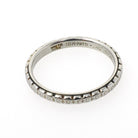 Edwardian Wedding Band - Antique 18k White Gold Orange Blossom 2.4MM Eternity Ring - Circa 1916 Size 6 Engraved Bridal Fine Stacking Jewelry