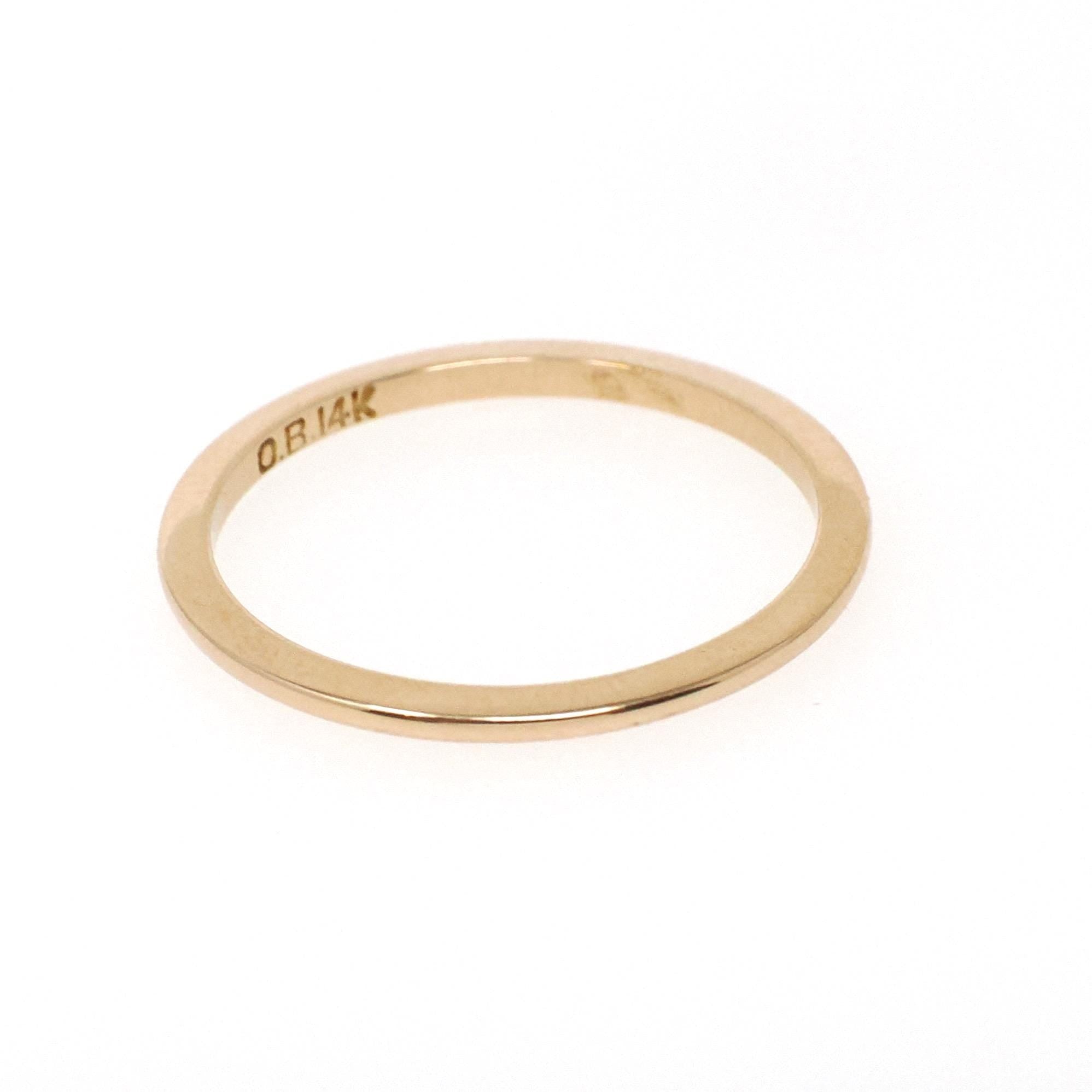 Vintage Wedding Ring - Edwardian 14k Yellow Gold 1.2 MM Dainty Flat Band - Circa 1910s Size 5 1/4 OB Ostby & Barton Fine Stacking Jewelry