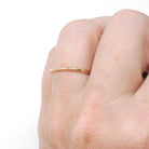 Vintage Wedding Ring - Edwardian 14k Yellow Gold 1.2 MM Dainty Flat Band - Circa 1910s Size 5 1/4 OB Ostby & Barton Fine Stacking Jewelry