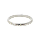 Art Deco Wedding Band - Antique 18k White Gold Orange Blossom 2.2 MM Eternity Ring - Circa 1920s Era Size 8 Engraved Bridal Fine Jewelry