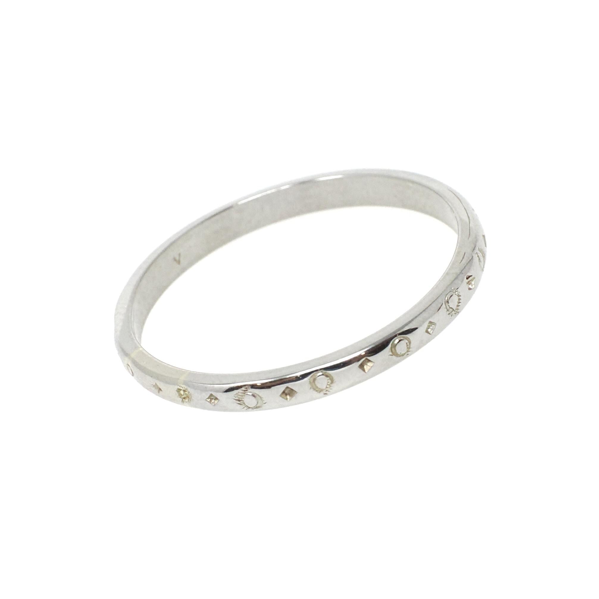 Art Deco Wedding Band - Antique 18k White Gold Orange Blossom 2.2 MM Eternity Ring - Circa 1920s Era Size 8 Engraved Bridal Fine Jewelry