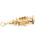 Articulated Clown Charm - Vintage 14k Yellow Gold Figural Pearl Glass Necklace Pendant - Circa 1970s Era Jester Moving Rag Doll Fine Jewelry