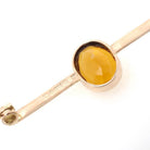 Antique Citrine Brooch - Edwardian 9k Yellow Gold Oval Faceted 3.34 CT Orange Gem Bar Pin - Hallmarked 1915 Chester Fine Statement Jewelry