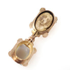 Antique Sardonyx Locket - Victorian 10k Rose Gold Brown Red And White Double Sided Pendant - Circa 1880s Era Fob Fine Dog Photo Jewelry