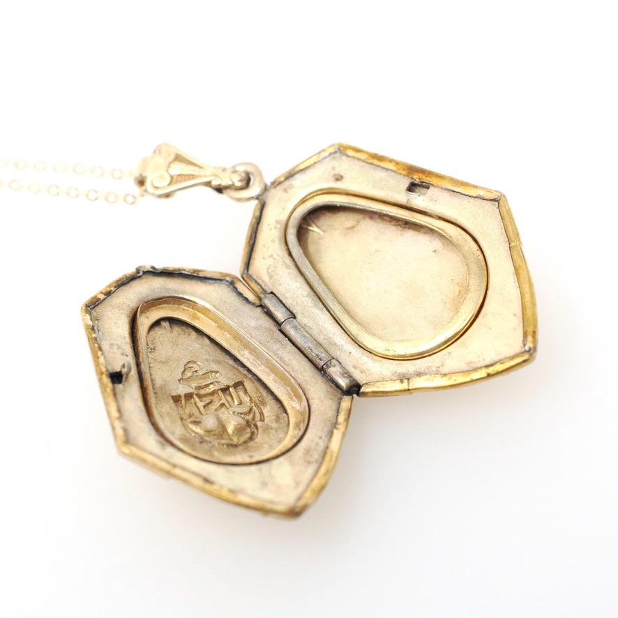 Vintage USN Locket - Retro 12k Gold Filled United States Navy Pendant Necklace - Circa 1940s Era Anchor Sweetheart Flower Keepsake Jewelry