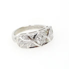 Diamond Engagement Ring - Vintage 14k White Gold .60 CTW Transitional Round Brilliant Cut - Circa 1940s Era Size 6 3/4 Fine Bridal Jewelry