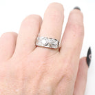 Diamond Engagement Ring - Vintage 14k White Gold .60 CTW Transitional Round Brilliant Cut - Circa 1940s Era Size 6 3/4 Fine Bridal Jewelry