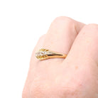 Antique Diamond Ring - Edwardian 18k Yellow Gold .33 CTW Natural Gem Wedding Band - Hallmarked 1909 Size 7.75 Fine Birmingham Bridal Jewelry