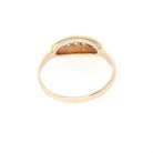 Vintage Diamond Band - Mid Century 14k Yellow Gold Natural .04 CTW Five Stone Ring - Circa 1950s Era Size 5.75 Fine Bridal Statement Jewelry