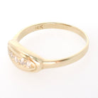 Vintage Diamond Band - Mid Century 14k Yellow Gold Natural .04 CTW Five Stone Ring - Circa 1950s Era Size 5.75 Fine Bridal Statement Jewelry