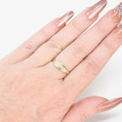 Vintage Diamond Band - Mid Century 14k Yellow Gold Natural .04 CTW Five Stone Ring - Circa 1950s Era Size 5.75 Fine Bridal Statement Jewelry