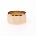 Antique Cigar Band - Edwardian 10k Rosy Yellow Gold Men's Unisex Wide 9.6 MM Wedding Thumb Ring - Vintage Early 1900s Size 7 Fine Jewelry