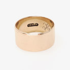 Antique Cigar Band - Edwardian 10k Rosy Yellow Gold Men's Unisex Wide 9.6 MM Wedding Thumb Ring - Vintage Early 1900s Size 7 Fine Jewelry