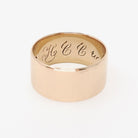 Antique Cigar Band - Edwardian 10k Rosy Yellow Gold Men's Unisex Wide 9.6 MM Wedding Thumb Ring - Vintage Early 1900s Size 7 Fine Jewelry