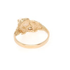 Vintage Baroque Pearl Ring - Estate 10k Yellow Gold Organic White Gemstone Brutalist Textured Statement - Circa 1980s Size 6.25 Fine Jewelry