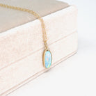 Modern Opal Pendant Necklace - Estate 14k Yellow Gold Iridescent Gemstone Bezel Charm - Circa 2000's Era October Birthstone Fine Jewelry