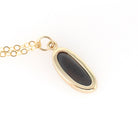 Modern Opal Pendant Necklace - Estate 14k Yellow Gold Iridescent Gemstone Bezel Charm - Circa 2000's Era October Birthstone Fine Jewelry