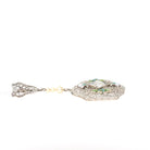 Art Deco Aquamarine Lavalier - Vintage 14k White Gold Filigree Natural Blue Gemstone Flower Enamel Simulated Pearls - Circa 1920s Jewelry