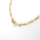 Figaro Chain Bracelet - Modern 14k Yellow Gold 3.0 MM Alternative Link Chain - Estate 1980s Era Bold Italian Spring Ring Clasp Fine Jewelry