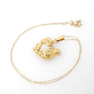 Vintage Cat Charm - Mid Century 14k Yellow Gold Figural Feline Pendant Necklace - Circa 1960s Mother Of Pearl Belly Pet Animal Fine Jewelry