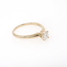 Vintage Diamond Ring - Mid Century 14k Yellow Gold Natural Gem Solitaire Engagement - Circa 1960s Era Size 5.5 Fine Bridal Jewelry