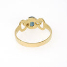 Sapphire & Diamond Ring - Modern Era 18k Yellow Gold Natural Blue Corundum Three Stone Engagement - Estate Size 6 3/4 Fine Bridal Jewelry