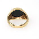 Vintage Bloodstone Signet Ring - 9k Yellow Gold Dark Green Red Oval Gemstone - Hallmarked 1968 Size 6 Heliotrope Unisex Fine Pinky Jewelry