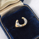 Vintage Horseshoe Ring - Modernist 14k Yellow Gold .06 CTW Natural Diamonds Equestrian Statement Band - Circa 1970s Size 7 1/4 Fine Jewelry