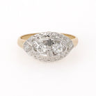 Mid Century Princess Ring - Vintage 14k Yellow & White Gold .37 CTW Diamonds - Circa 1950s Size 7 Sweetheart April Birthstone Fine Jewelry