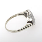 Vintage Princess Ring - Mid Century 14k White Gold Natural .18 CTW Diamonds - Circa 1950s Era Size 7 1/4 Curved Bypass Fine Fashion Jewelry