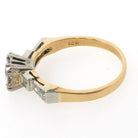 Vintage Diamond Ring - Mid Century 14k Yellow Gold & Platinum .46 CTW Natural Two Tone Engagement - Circa 1950s Era Size 6 1/4 Fine Jewelry