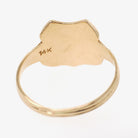 Dated 1921 Ring - Art Deco 14k Yellow Gold Class Year Statement Band - Antique Size 7 3/4 Number Shield Detail Fine Commemorative Jewelry