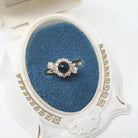 Bloodstone Halo Ring - Victorian Conversion 14k Yellow Gold Round Cabochon Cut Gem & .45 CTW Diamonds - Circa 1890s Era Size 5 Fine Jewelry