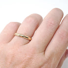 Antique Wedding Band - Edwardian 18k Yellow Gold 2.9 MM Domed Stacking Unadorned Ring - Engraved 1918 Era Size 5 3/4 Fine Bridal Jewelry