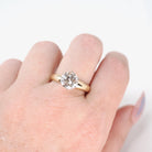 Diamond Engagement Ring - Estate 14k Yellow White Gold Round Brilliant 2.45 CT Solitaire - Contemporary Size 8 Bridal Statement Fine Jewelry