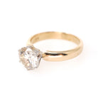 Diamond Engagement Ring - Estate 14k Yellow White Gold Round Brilliant 2.45 CT Solitaire - Contemporary Size 8 Bridal Statement Fine Jewelry