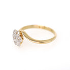 Antique Diamond Flower Ring - Art Deco 18k Yellow & White Gold .35 CTW Cluster - Circa 1920s Size 6 1/2 Two Tone Halo Fine Bridal Jewelry