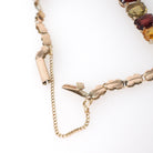 Vintage Harlequin Bracelet - Mid Century 10k Yellow Gold 7 Inch Faceted Multi Colored Gemstones - Circa 1950s Era Fine Statement Jewelry