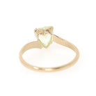 Vintage Created Spinel Ring - Mid Century 10k Yellow Gold Heart Light Green Gem Bypass - Circa 1960s Size 6 August Birthstone Fine Jewelry
