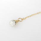 Floating Opal Pendant - Mid Century Gold Filled Natural Gemstone Chips Sphere Orb - Vintage Circa 1960s Liquid Teardrop Vessel Charm Jewelry