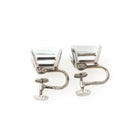 Vintage Aquamarine Earrings - Mid Century 10k White Gold Emerald Cut Blue Gemstones - Circa 1950s Screw Back Fine March Birthstone Jewelry