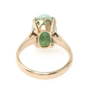 Vintage Jadeite Ring - Retro 14k Yellow Gold Light Green Oval Cabochon Gemstone - Circa 1970s Era Size 5.25 Fine Solitaire Statement Jewelry