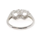 Triple Heart Ring - Mid Century 10k White Gold Sweetheart Promise Love - Vintage Circa 1950s Era Size 6 1/4 Natural Diamond Fine Jewelry