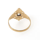 Victorian Diamond Ring - Antique 10k Rosy Gold .51 CTW Three Stone Navette - Circa 1890s Size 5 1/2 Dainty Filigree Fine Engagement Jewelry