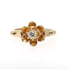 Antique Diamond Ring - Edwardian 14k Yellow Gold Natural .10CT Old European Cut Solitaire - Circa 1900s Size 2 3/4 Buttercup Fine Jewelry
