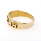 Edwardian Mizpah Band - Antique 18k Yellow Gold Repousse Ring - Circa 1900s Era Size 10 Fine Polished Symbolic Watchtower Stacking Jewelry