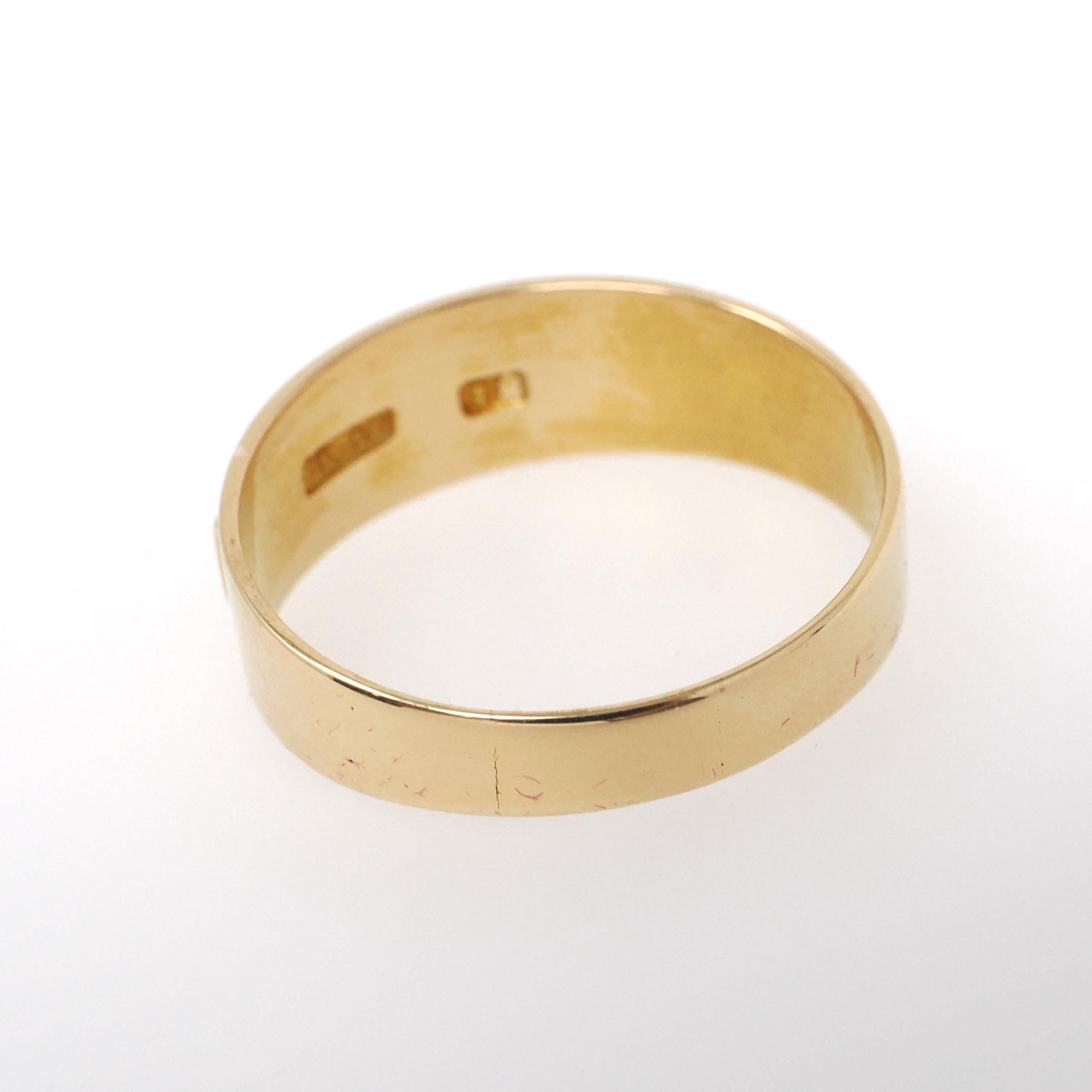 Edwardian Mizpah Band - Antique 18k Yellow Gold Repousse Ring - Circa 1900s Era Size 10 Fine Polished Symbolic Watchtower Stacking Jewelry